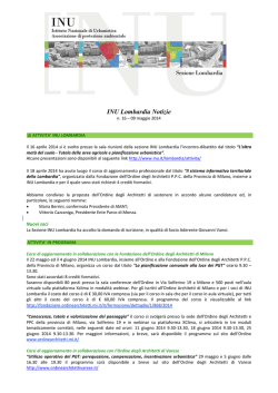INU Lombardia Notizie n 16 &ndash; maggio 2014