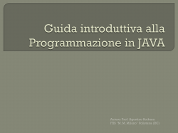 Guida introduttiva alla Programmazione in JAVA
