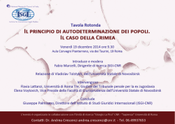 IL PRINCIPIO DI AUTODETERMINAZIONE DEI POPOLI.