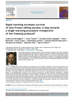 Rapid warming increases survival of slow-frozen sibling