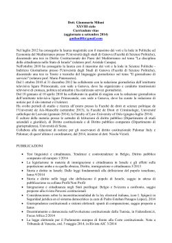 Dott. Giammaria Milani XXVIII ciclo Curriculum vitae