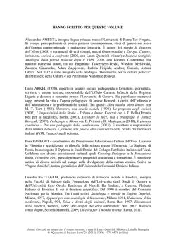 Gli autori di questo numero - Dipartimento di Lingue e Culture