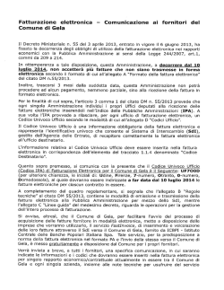 Fatturazione elettronica - Comunicazione ai