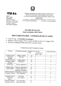 Indirizzi ITIS - settore Tecnologico: Chimica e Materiali