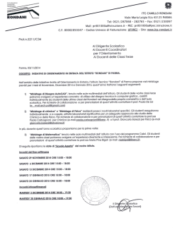 ORIENTAMENTO ITG RONDANI - Istituto comprensivo Matteo