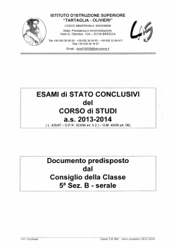 Documento 15 maggio classe 5 sez. B ITG - tartaglia