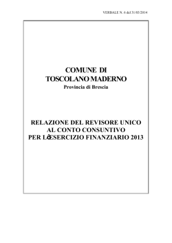 Relazione organo di revisione - Comune di Toscolano Maderno