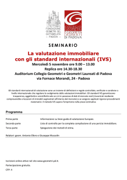 La valutazione immobiliare con gli standard internazionali (IVS)