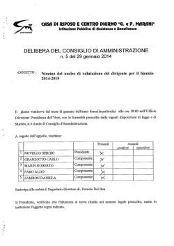 Delibera Nomina Componente del Nucleo di
