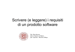 I requisiti del software - Dipartimento di Informatica