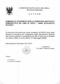 Domanda di contributo per la fornitura gratuita e semigratuita dei