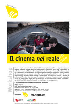Il cinema nel reale - Lombardia Film Commission