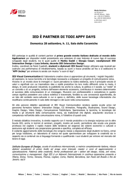 IED &Egrave; PARTNER DI TODI APPY DAYS