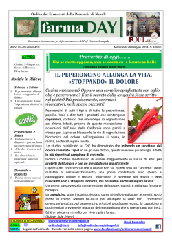 il peperoncino allunga la vita, &laquo;stoppando&raquo; il dolore