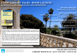 UNOG LIBRARY TALKS - BOOK LAUNCH - International Institute of
