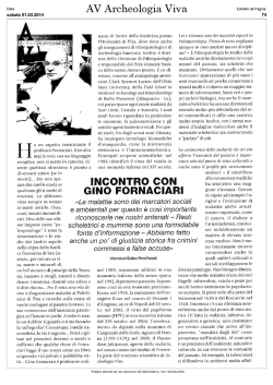 Incontro con Gino Fornaciari - Sistema universitario pisano