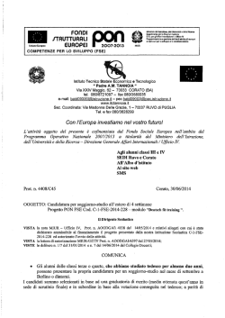 Candidatura per soggiorno-studio di 4 settimane