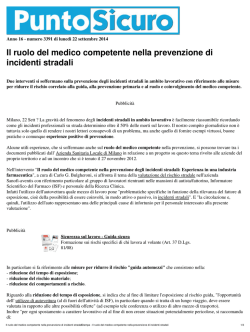 Il ruolo del medico competente nella prevenzione di