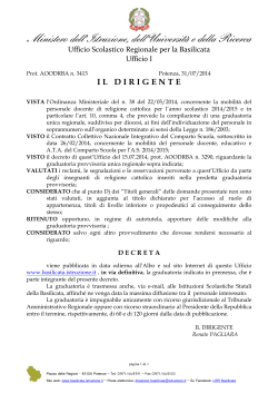 Decreto GRADUATORIA REGIONALE DEFINITIVA IRC