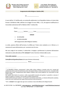 Insegnamento della Religione Ca olica (IRC) a.s.