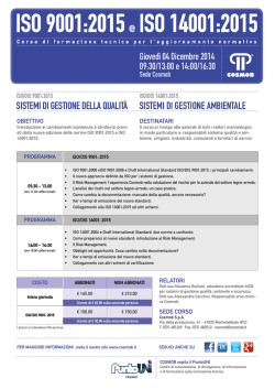 ISO 9001:2015e ISO 14001:2015