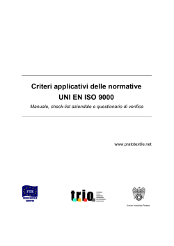 Criteri applicativi delle normative UNI EN ISO 9000