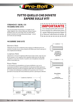 Guida Misurazione Viti - Pro-Bolt Pro-Bolt
