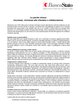 Il modello di affari - Banca dello Stato del Cantone Ticino