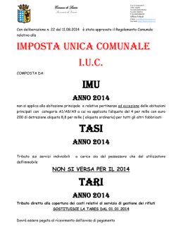 IMPOSTA UNICA COMUNALE IUC IMU TASI TArI