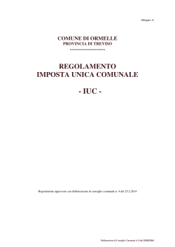 Regolamento Imposta Unica Comunale (IUC)