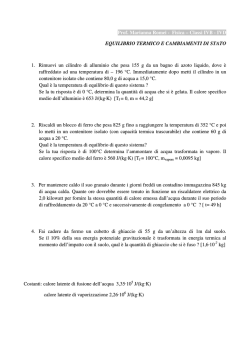 Classi IVB - IVD EQUILIBRIO TERMICO E CAMBIAMENTI DI STATO