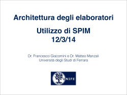 Architettura SPIM.key - Università degli Studi di Ferrara