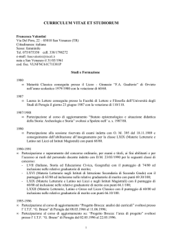 CURRICULUM VALENTINI - Gazzetta Amministrativa