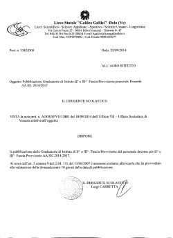 Pubblicazione Graduatorie di Istituto ii e III ^ Fascia Provvisorie