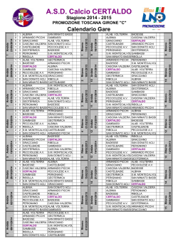 Calendario Gare - ASD Calcio CERTALDO