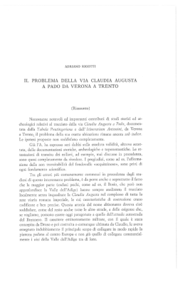 Il problema della via Claudia Augusta a Pado da Verona a Trento.