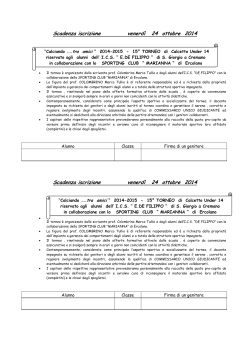 Modello iscrizione torneo MARIANNA- Calciando