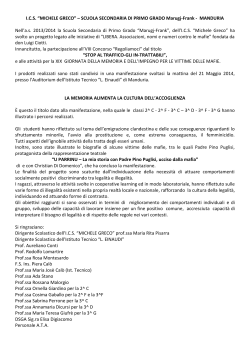 I.C.S. &ldquo;MICHELE GRECO&rdquo; &ndash; SCUOLA SECONDARIA DI PRIMO