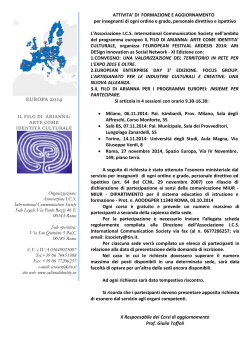 EUROPA 2014 Organizzazione: Associazione I.C.S. International