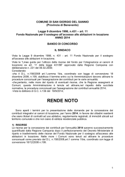 bando 2014 – legge 431 - Comune di San Giorgio del Sannio