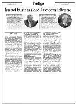 Isa nel business oro, la diocesi dice no