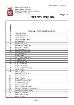 LISTA DEGLI ESCLUSI - Comune di Grosseto