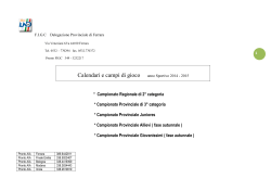 Calendari e campi di gioco anno Sportivo 2014 - 2015