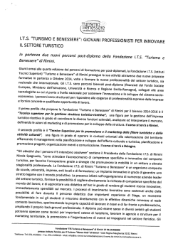 I.T.S. "TURISMO E BENESSERE&rdquo;: GIOVANI PROFESSIONISTI PER