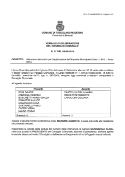 Delibera di Consiglio Comunale n. 37/2014 aliquote IMU 2014