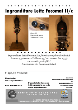 Ingranditore Leitz Focomat II/c fino 6x9 con 2 obiettivi