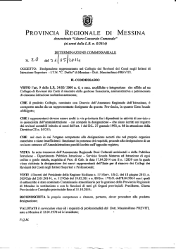 DET.COMMISSARIO STRAORDINARIO N. 20