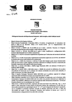 Il Dirigente Generale del Dipartimento