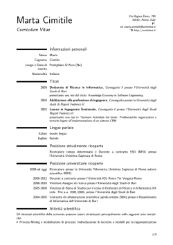 CV ITA - Università Telematica Unitelma Sapienza