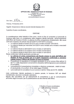 UFFICIO DEL GIUDIGE IDI PACE DI VICENZA